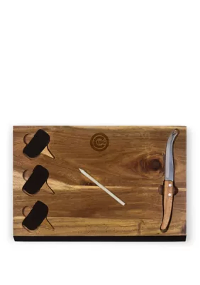 MLB Chicago Cubs Delio Acacia Cheese Cutting Board & Tools Set