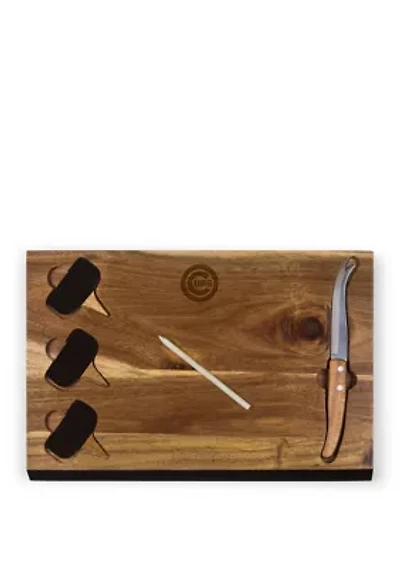 MLB Chicago Cubs Delio Acacia Cheese Cutting Board & Tools Set