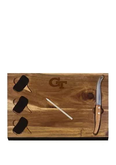 NCAA Georgia Tech Yellow Jackets Delio Acacia Cheese Cutting Board and Tools Set
