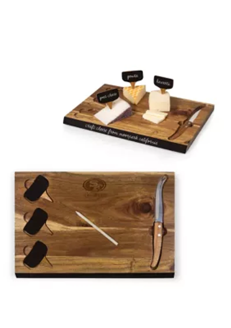 NFL San Francisco 49ers Delio Acacia Cheese Cutting Board & Tools Set