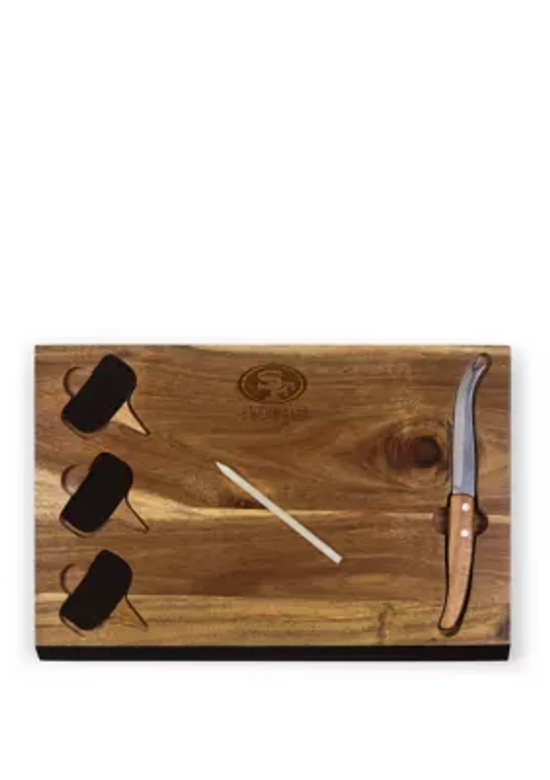 NFL San Francisco 49ers Delio Acacia Cheese Cutting Board & Tools Set