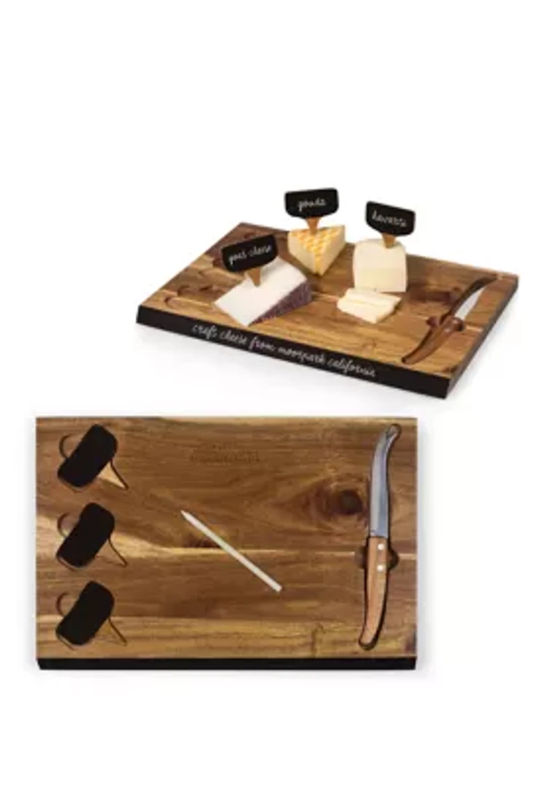 NCAA Ole Miss Rebels Delio Acacia Cheese Cutting Board and Tools Set