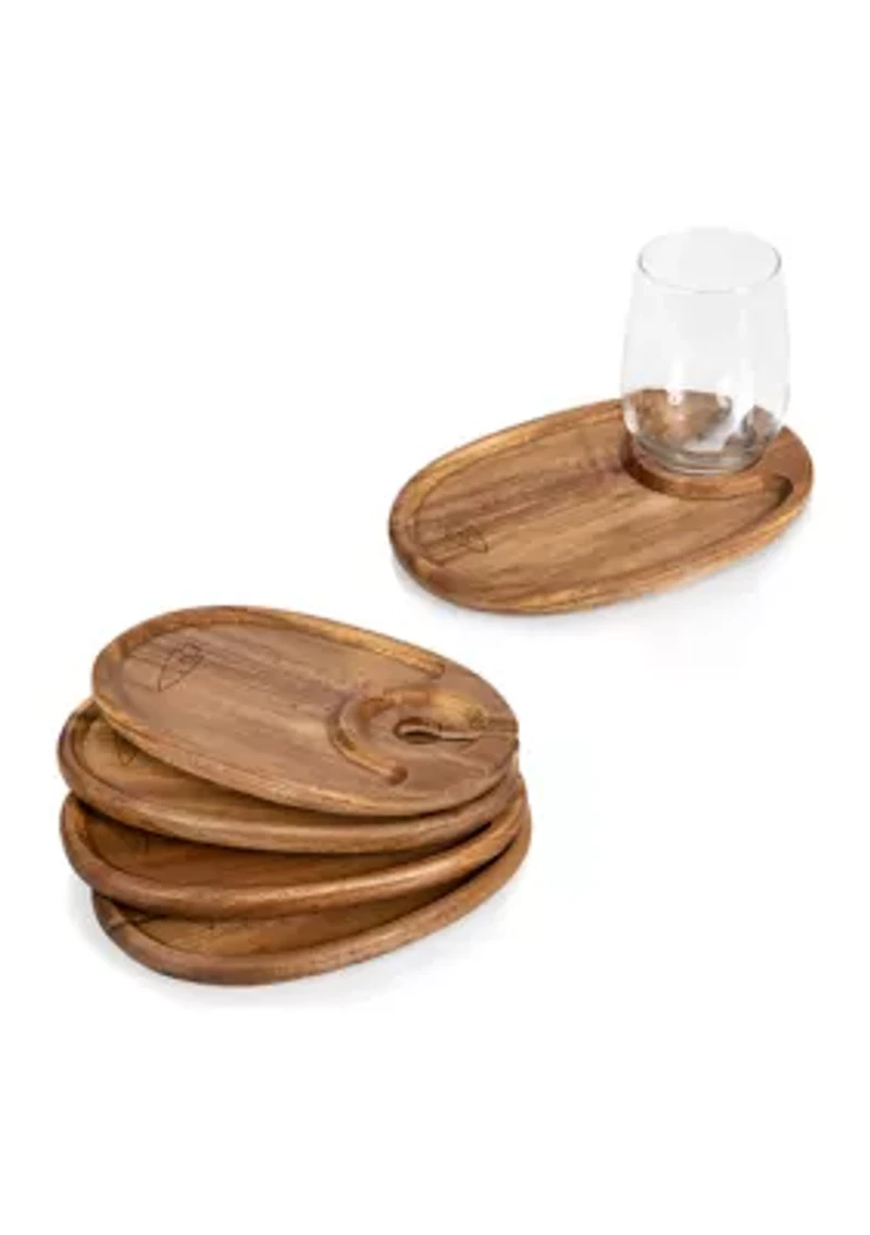 NFL Kansas City Chiefs Wine Appetizer Plate Set Of 4