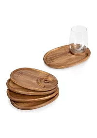 NFL Kansas City Chiefs Wine Appetizer Plate Set Of 4