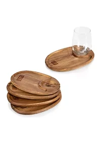 NFL New York Giants Wine Appetizer Plate Set Of 4