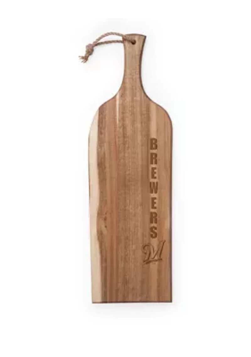 MLB Milwaukee Brewers Artisan 24 Inch Acacia Serving Plank