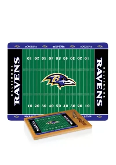 NFL Baltimore Ravens Icon Glass Top Cutting Board & Knife Set