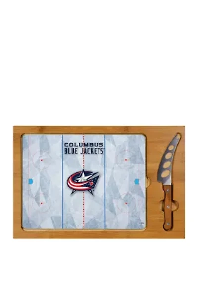 NHL Columbus Blue Jackets Icon Glass Top Cutting Board & Knife Set