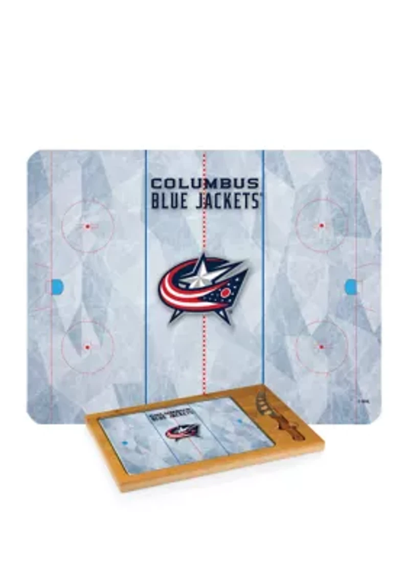 NHL Columbus Blue Jackets Icon Glass Top Cutting Board & Knife Set