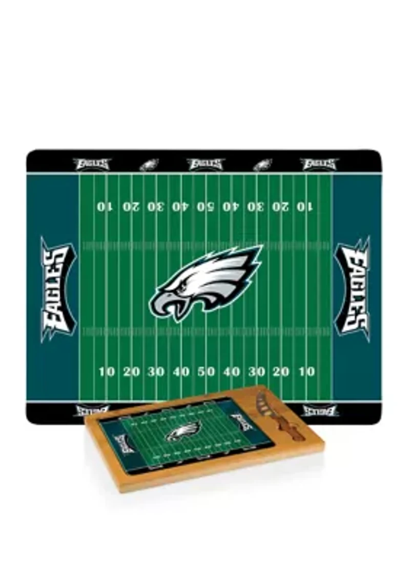 NFL Philadelphia Eagles Icon Glass Top Cutting Board & Knife Set