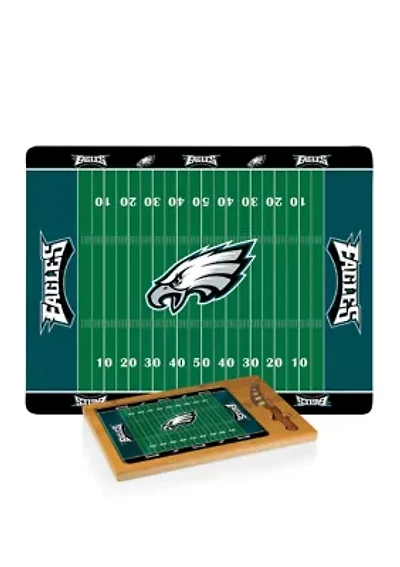 NFL Philadelphia Eagles Icon Glass Top Cutting Board & Knife Set
