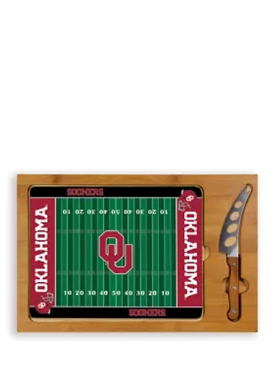 NCAA Oklahoma Sooners Icon Glass Top Cutting Board & Knife Set