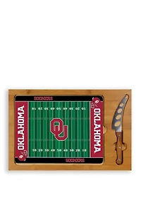 NCAA Oklahoma Sooners Icon Glass Top Cutting Board & Knife Set