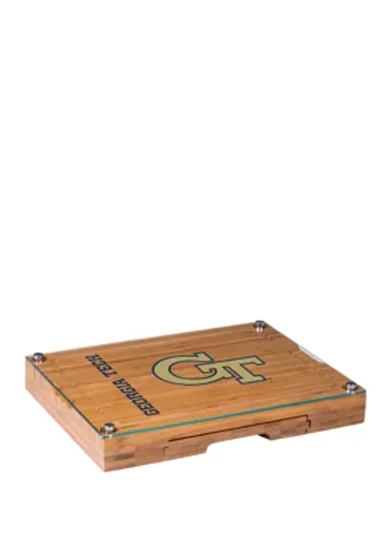 NCAA Georgia Tech Yellow Jackets Concerto Glass Top Cheese Cutting Board & Tools Set