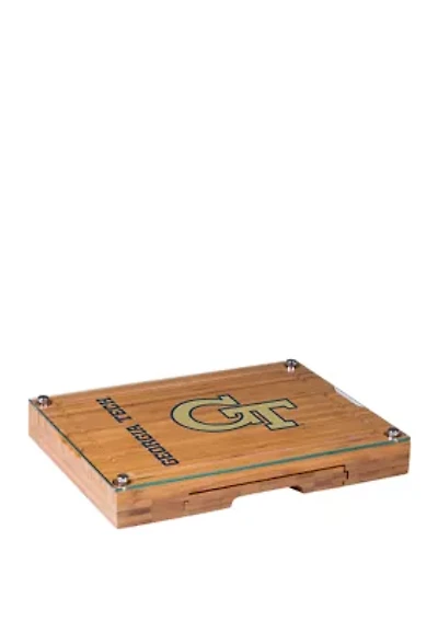 NCAA Georgia Tech Yellow Jackets Concerto Glass Top Cheese Cutting Board & Tools Set