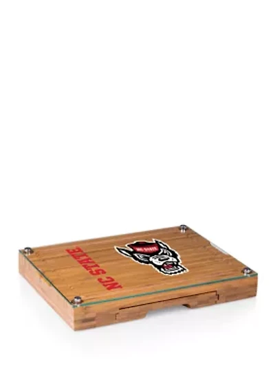 NCAA NC State Wolfpack Concerto Glass Top Cheese Cutting Board & Tools Set
