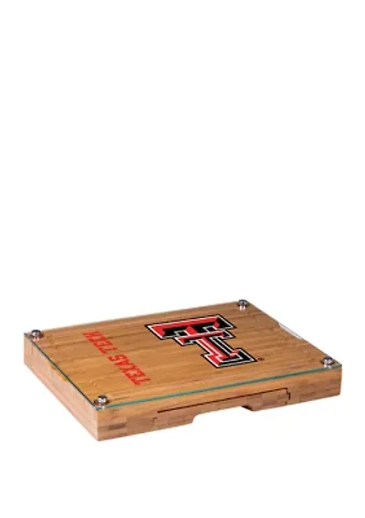 NCAA Texas Tech Red Raiders Concerto Glass Top Cheese Cutting Board & Tools Set