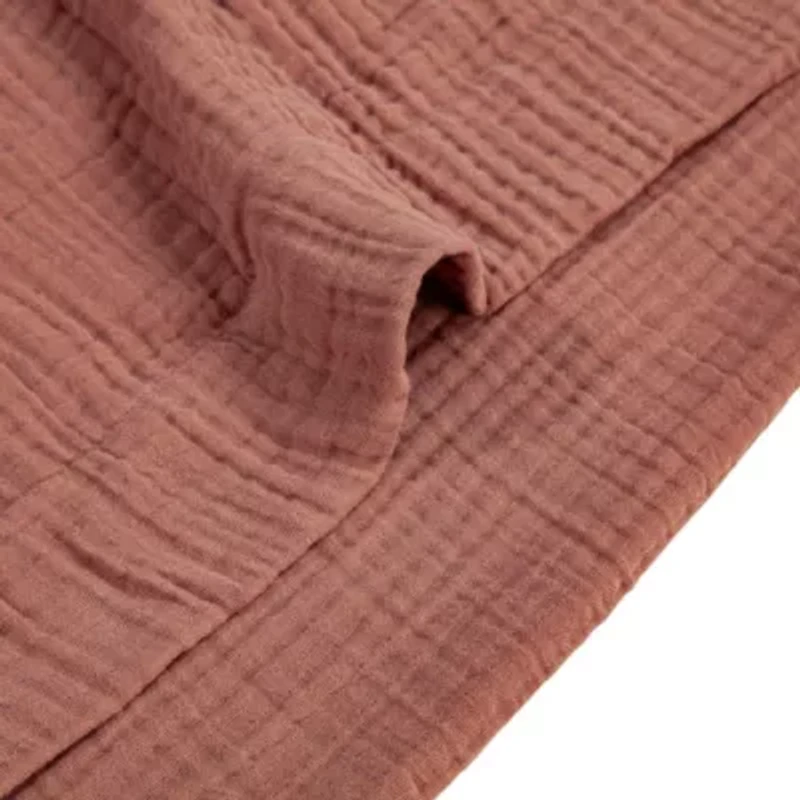 HiEnd Accents 100% Cotton Voile Muslin Gauze Soft and Lightweight 3 Piece Blanket Set