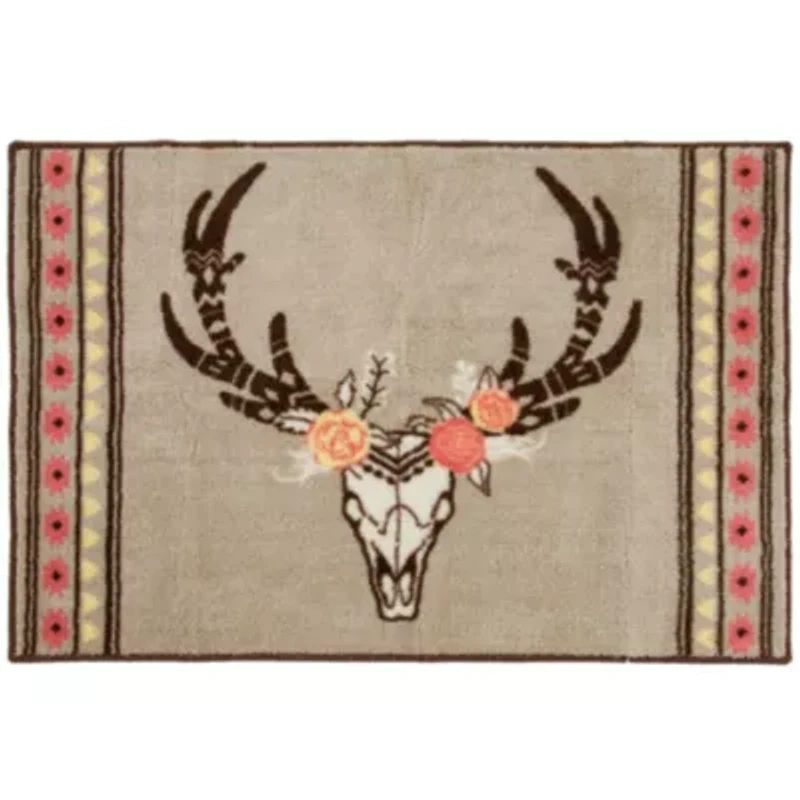 Desert Skull Floral Rug