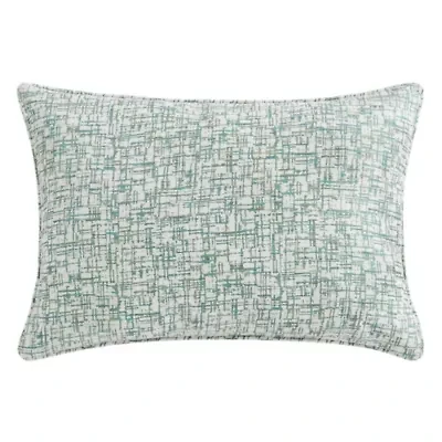 HiEnd Accents Keziah Green Textured Pattern Chenille Jacquard Modern Contemporary Style Dutch Euro Pillow, 27 x 39 inch