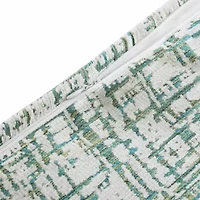 HiEnd Accents Keziah Green Textured Pattern Chenille Jacquard Modern Contemporary Style Dutch Euro Pillow, 27 x 39 inch