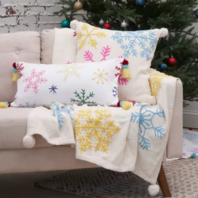 20" x 20" Boho Christmas Throw Pillow
