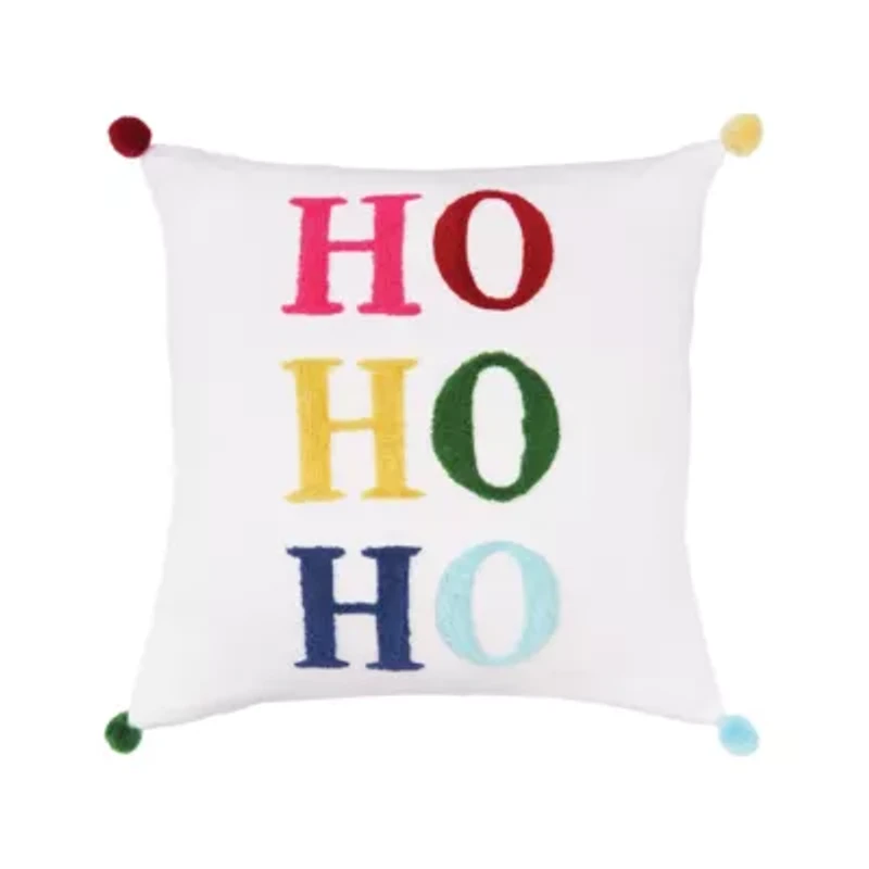 18" x 18" Boho HoHoHo Throw Pillow