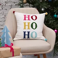 18" x 18" Boho HoHoHo Throw Pillow