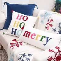 18" x 18" Boho HoHoHo Throw Pillow