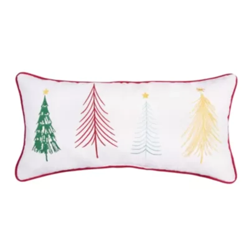 24" x 12" Colorful Trees Throw Pillow