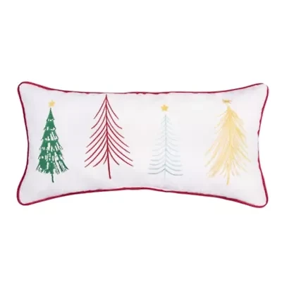 24" x 12" Colorful Trees Throw Pillow