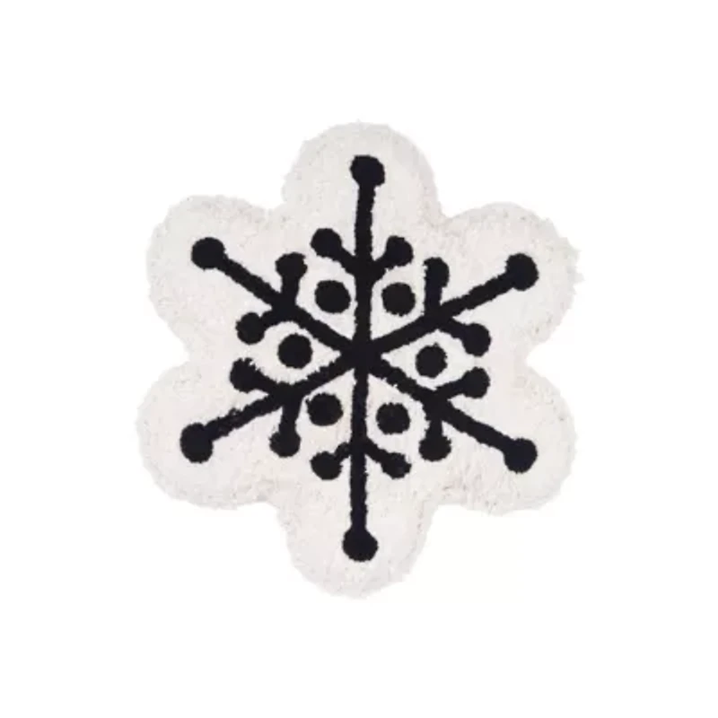 18" x 17" Onyx Snowflake Shaped Throw Pillow