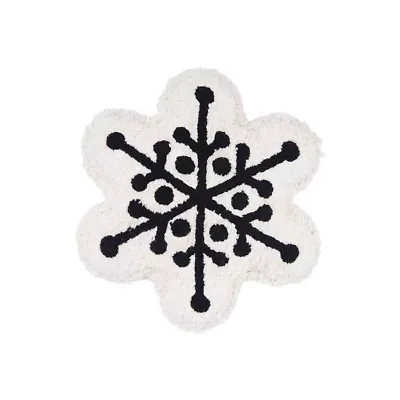 18" x 17" Onyx Snowflake Shaped Throw Pillow