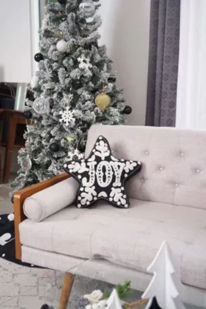 18" x 16" Onyx Joy Shaped Throw Pillow