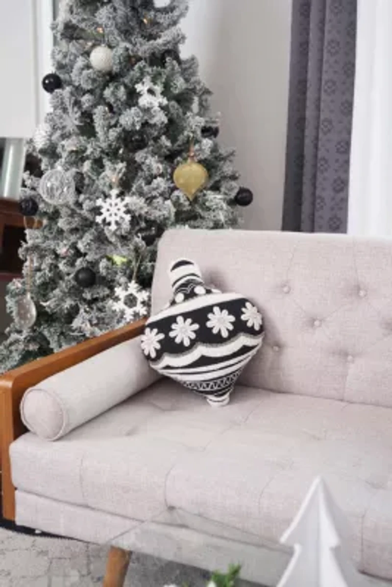 17" x 14" Onyx Ornament Shaped Throw Pillow