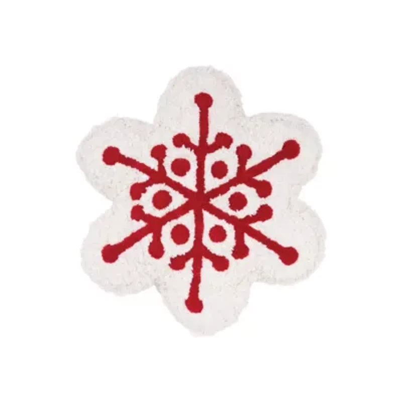 18" x 17" Scarlett Snowflake Shaped Throw Pillow
