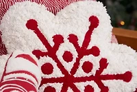 18" x 17" Scarlett Snowflake Shaped Throw Pillow