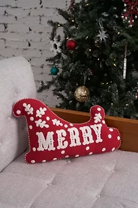 20" x 14" Merry Shaped Throw Pillow
