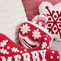 20" x 14" Merry Shaped Throw Pillow