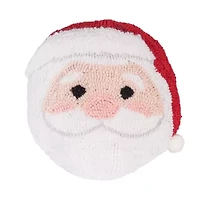 10" x 10" Mini Round Santa Hooked Throw Pillow