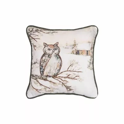 10" x 10" Woodland Owl Throw Pillow