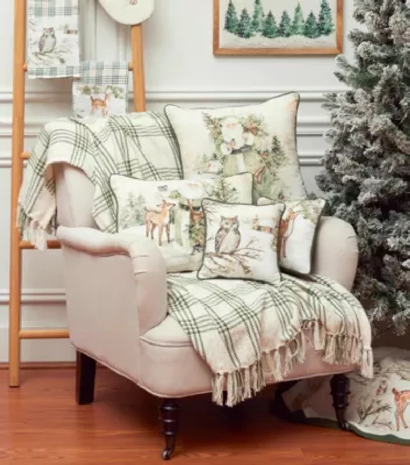 10" x 10" Woodland Owl Throw Pillow