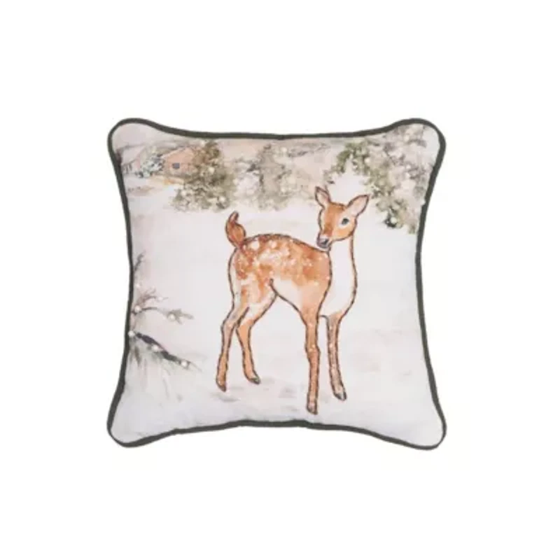 10" x 10" Woodland Deer Throw Pillow