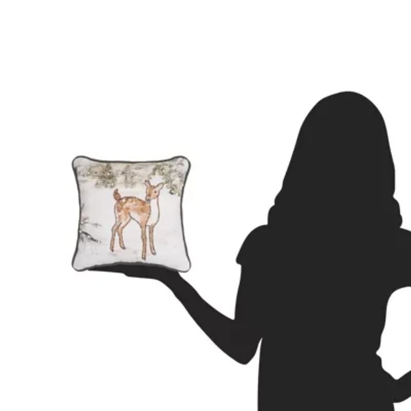 10" x 10" Woodland Deer Throw Pillow