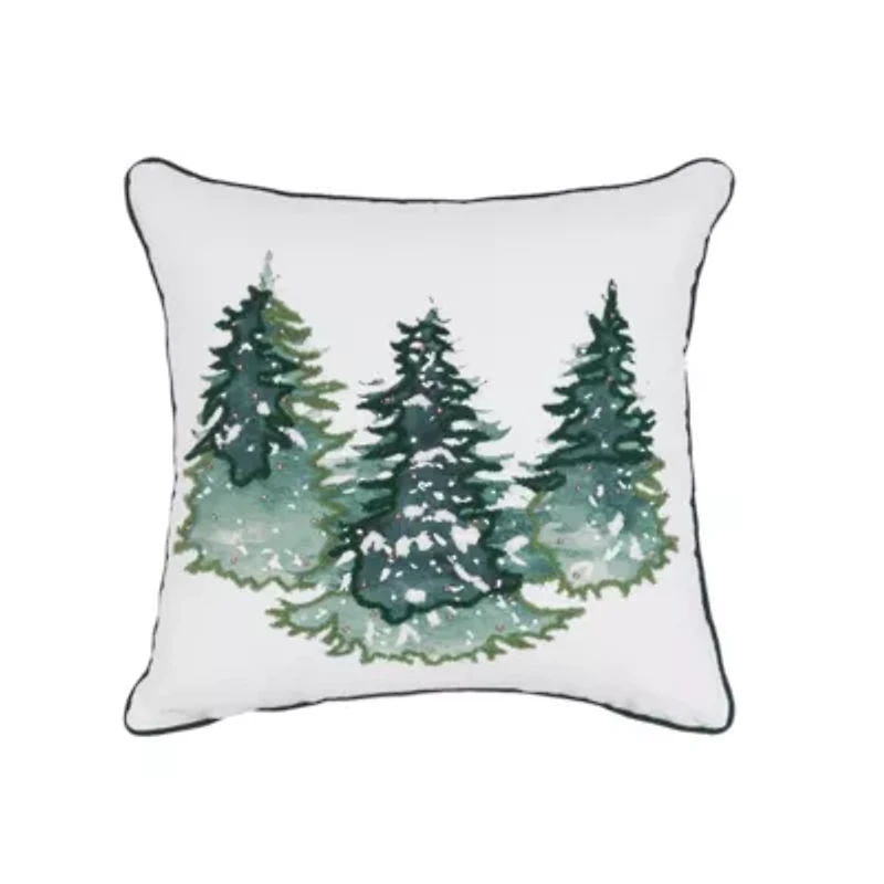 18" x 18" Evergreen Trees Throw Pillow