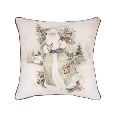 18" x 18" Snow Santa & Tree Throw Pillow