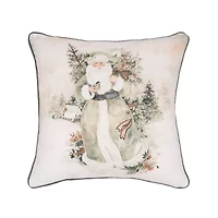 18" x 18" Snow Santa & Tree Throw Pillow