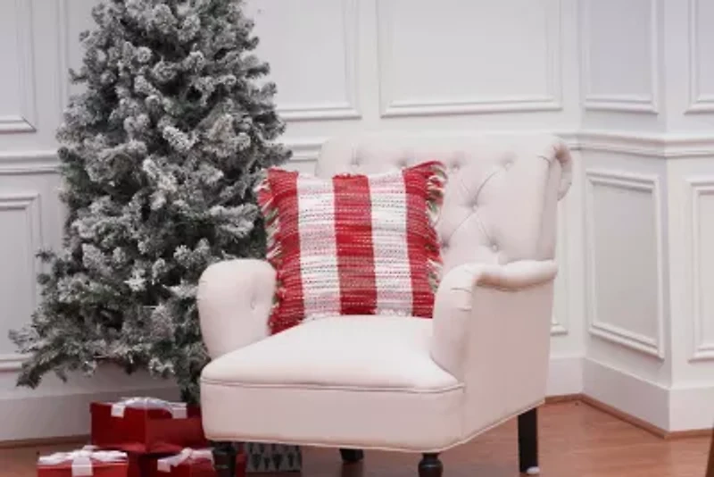 18" x 18" Christmas Woven Mélange Throw Pillow