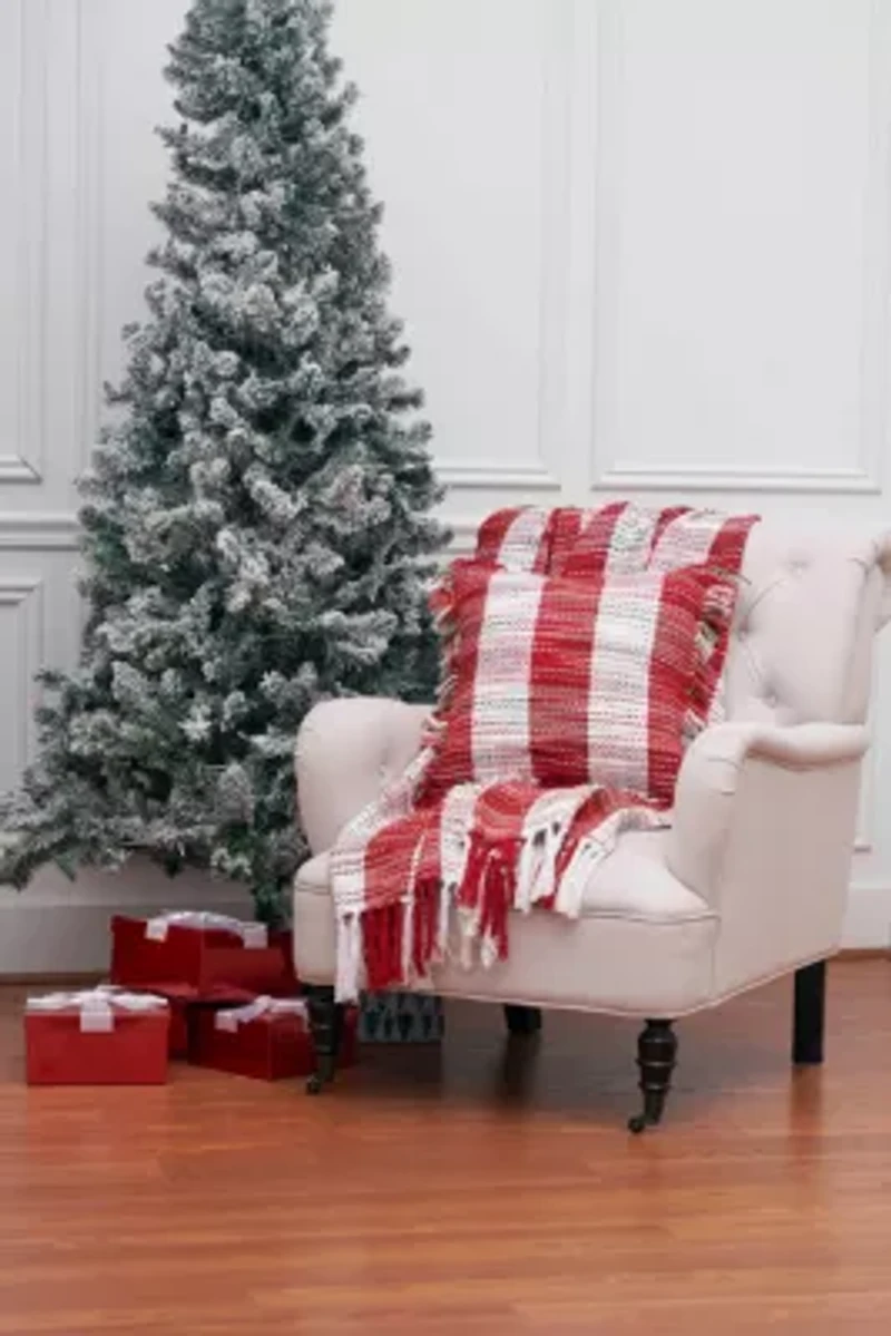 18" x 18" Christmas Woven Mélange Throw Pillow