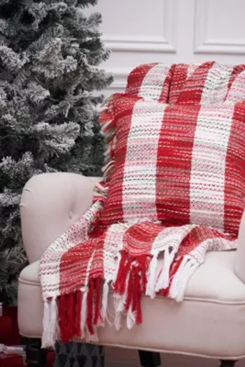 18" x 18" Christmas Woven Mélange Throw Pillow